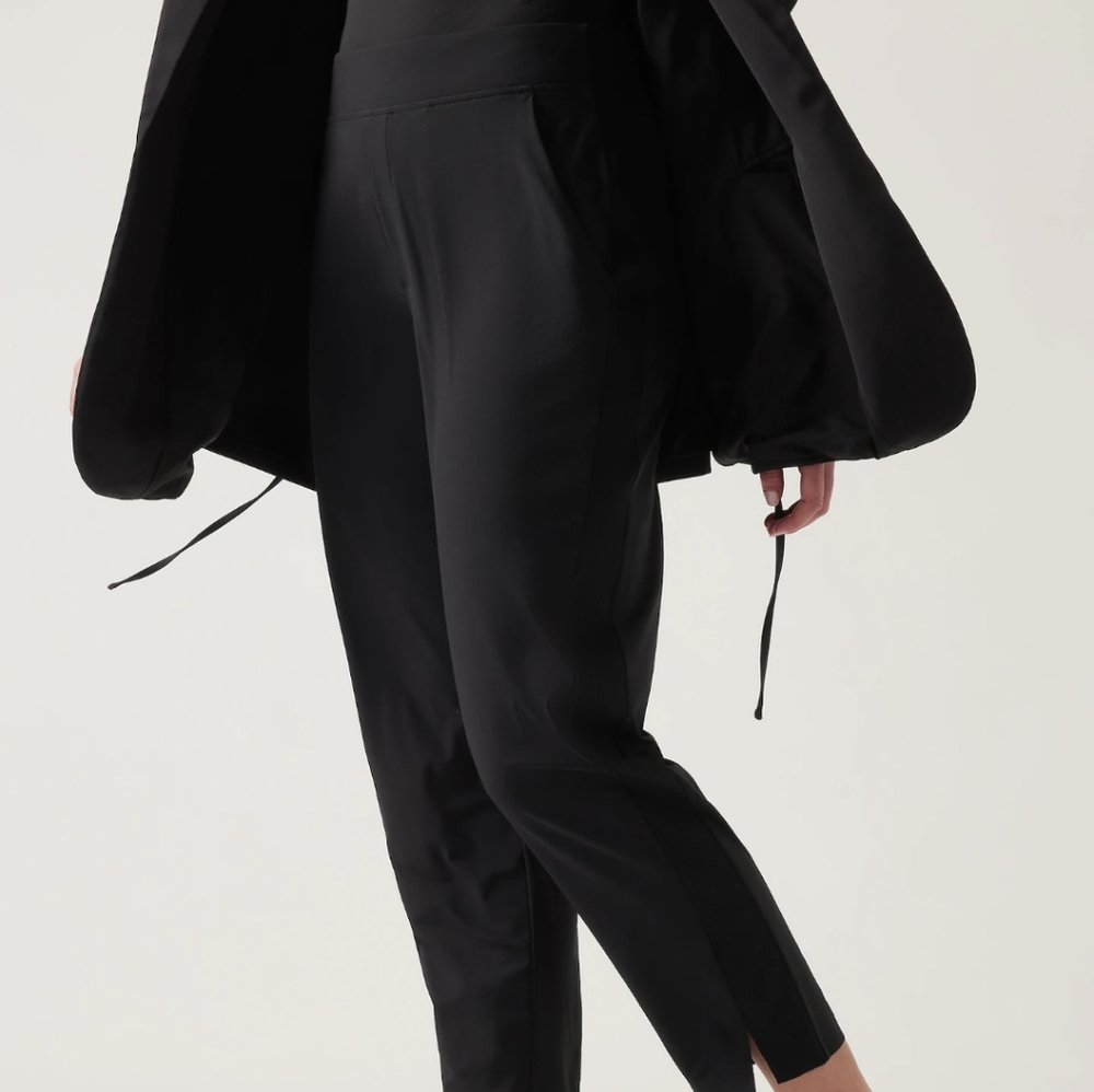 Athleta Brooklyn travel straight leg ankle pant black
